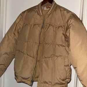 Vintage Men's Tan Puffer Jacket